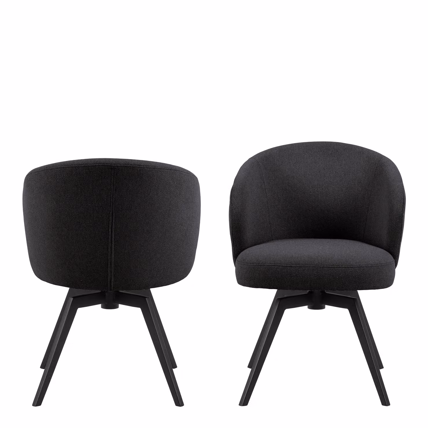 Furniture To Go Darlene Swivel Dining Chair with Armrests in Grey and Black Fabric – 2