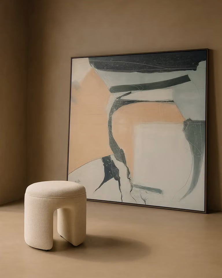 Tommy Franks Roxton Stool in Dove Fabric