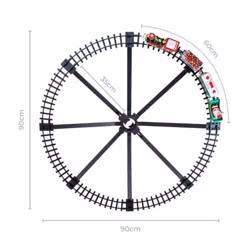 Shatchi Christmas Tree Train Set, Green and Multicolour Tabletop Decoration – 4