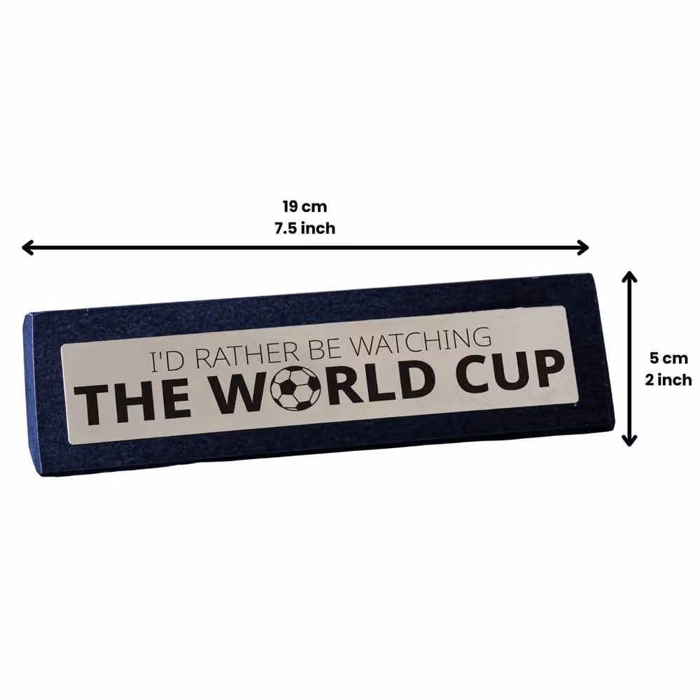 Boxer Gifts Multicolour Wooden Tabletop Desk Sign with I'd Rather be Watching the World Cup Text – 3