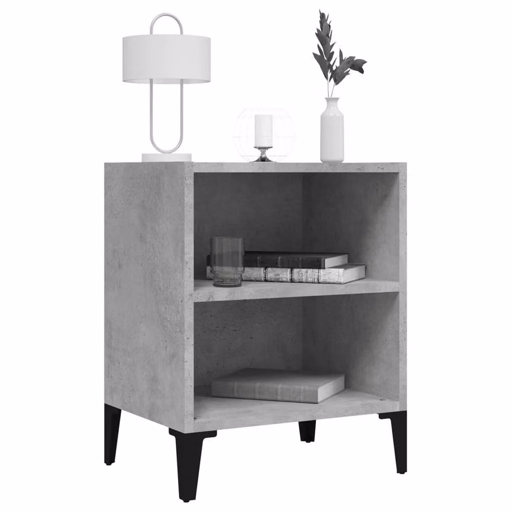 Berkfield Home Bed Cabinet with Metal Legs in Concrete Grey, W/D/H: 40 x 30 x 50 cm – 3