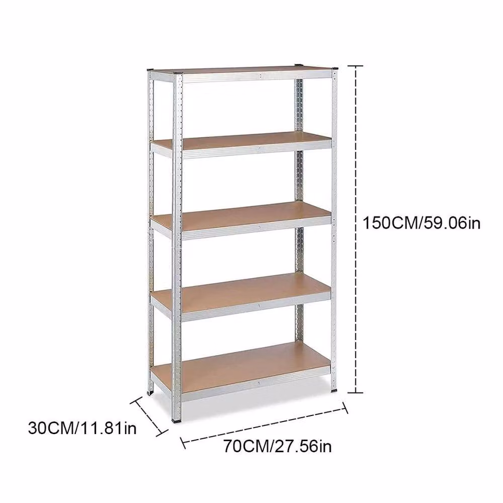EONLION Heavy Duty 5 Tier Metal Garage Shelving in Brown, W/D/H: 100 x 30 x 200 cm – 2