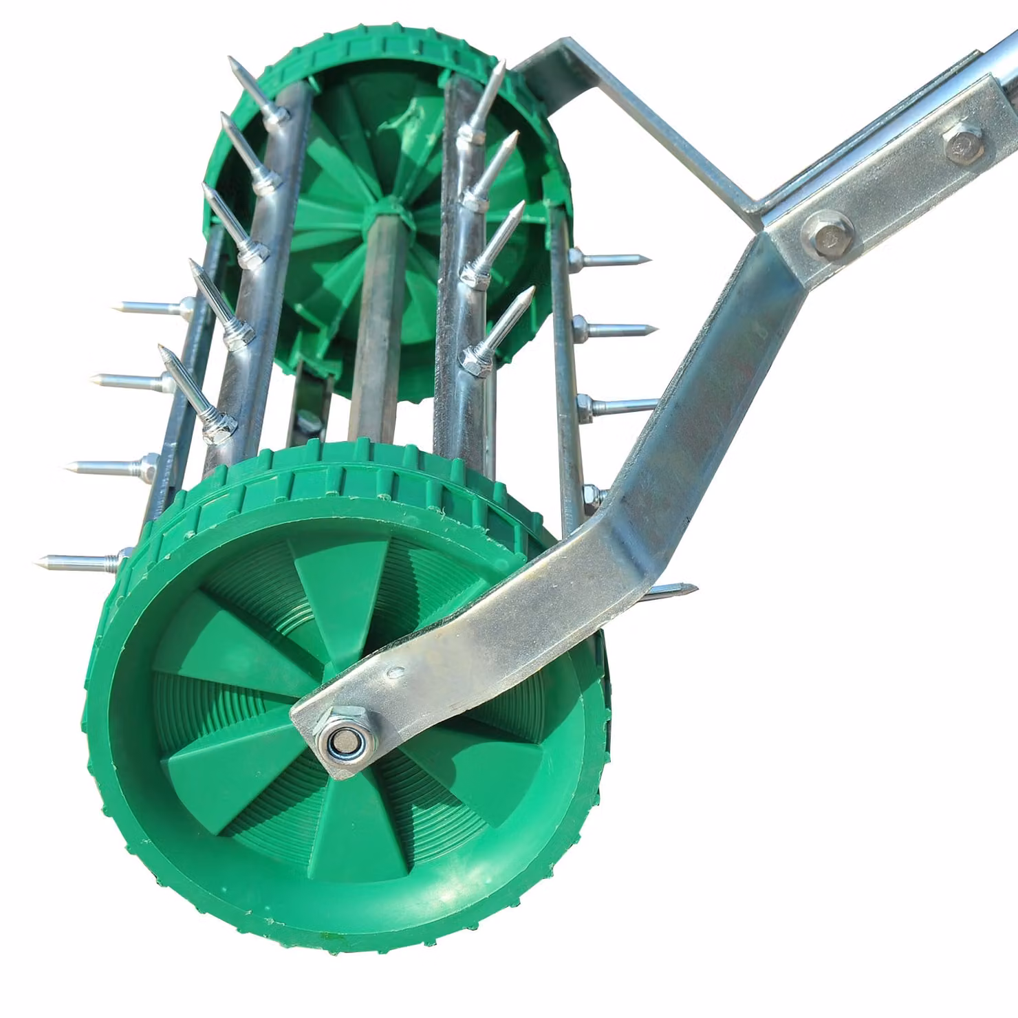 Outsunny Manual Garden Rolling Lawn Aerator in Green and Silver – 5