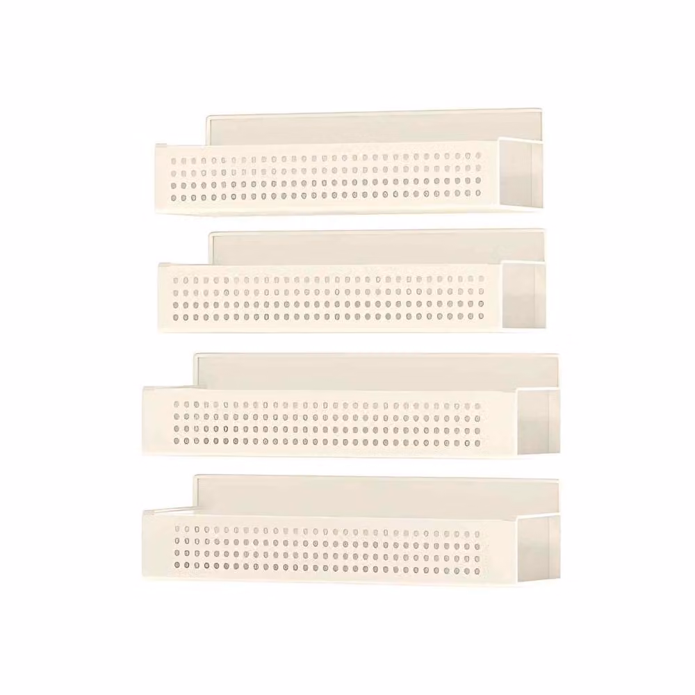 The Bazaarist Set of 4 Magnetic Spice Racks in White and Cream – 2