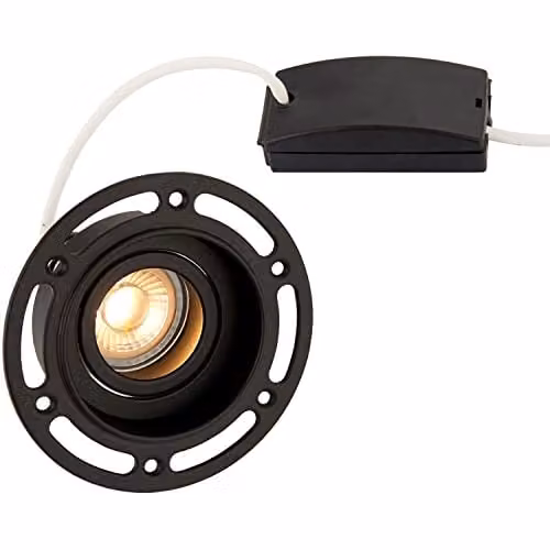 Loops Trimless Plaster-In Recessed Ceiling Downlight, Black Aluminium, GU10, Dimmable