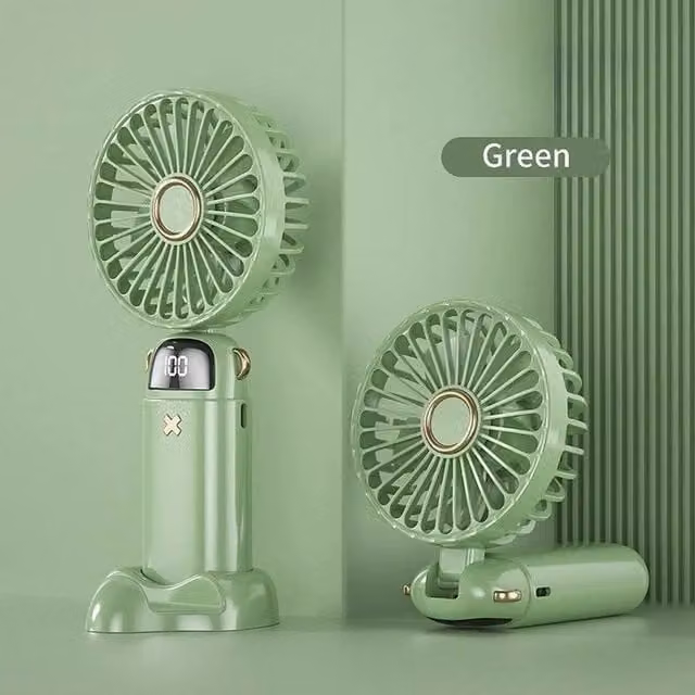 FLAVORA Green Rechargeable Portable Mini USB Handheld Fan