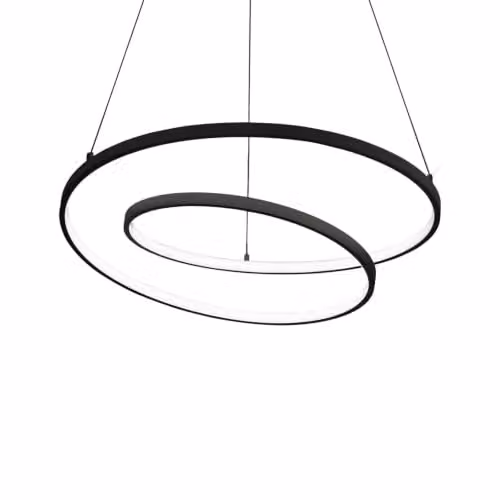 Ideal Lux Oz Ring LED Pendant Ceiling Light, Black, Width: 80 cm, 2700K Warm White – 1