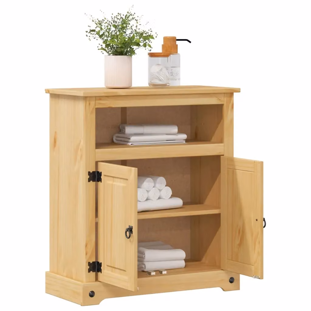 Berkfield Home Corona Bathroom Cabinet in Brown Solid Wood Pine, W/D/H: 70 x 33 x 80 cm – 2