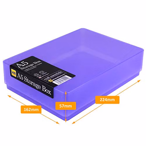 WestonBoxes A5 Plastic Storage Box with Lid, Purple – 2