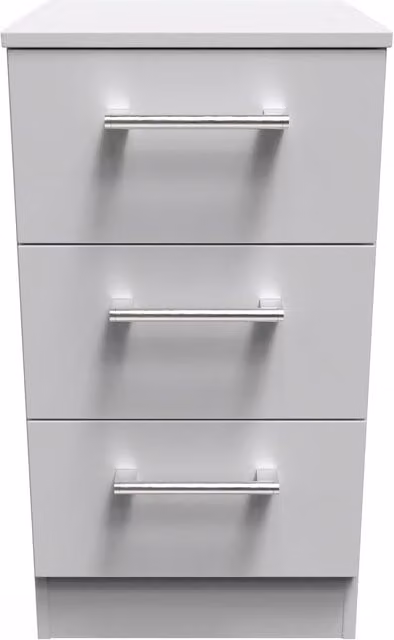 Ready Assembled 2 U Cornwall 3 Drawer Bedside Cabinet in Light Grey – 1