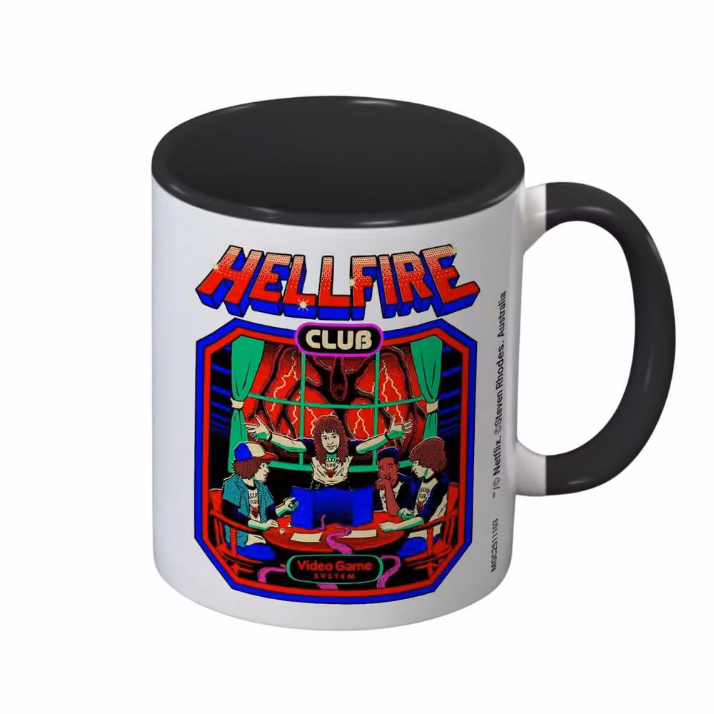 Steven Rhodes Stranger Things Hellfire Club Inner Two Tone Ceramic Mug, White, 325ml – 2