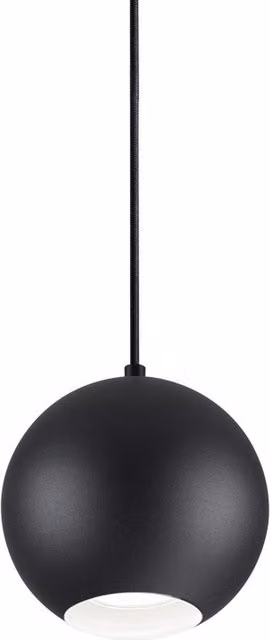 Ideal Lux Mr Jack Indoor Globe Ceiling Pendant Lamp, Black, Diameter: 15 cm