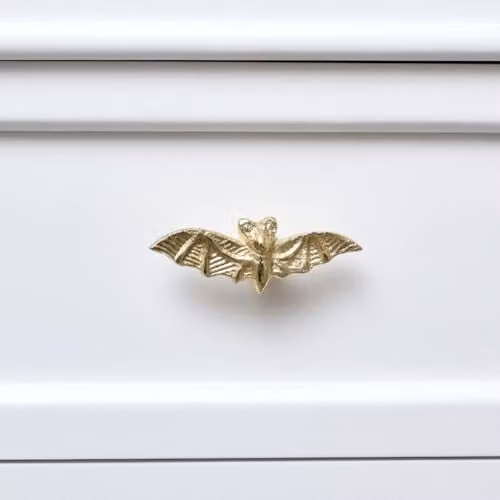 Melody Maison Polished Gold Brass Metal Bat Drawer Knob