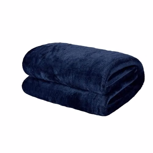 OHS Ultra Soft Fluffy Fleece Blanket in Blue, W/D/H: 150 x 200 cm