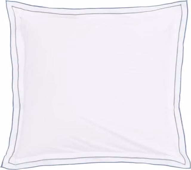 Bedeck of Belfast Kayah and Liyana Square Pillowcase Pair in White Cotton Percale