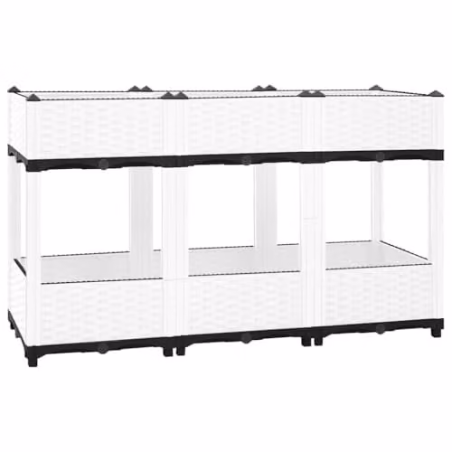 vidaXL White Polypropylene Raised Bed W/D/H: 120 x 40 x 71 cm – 1