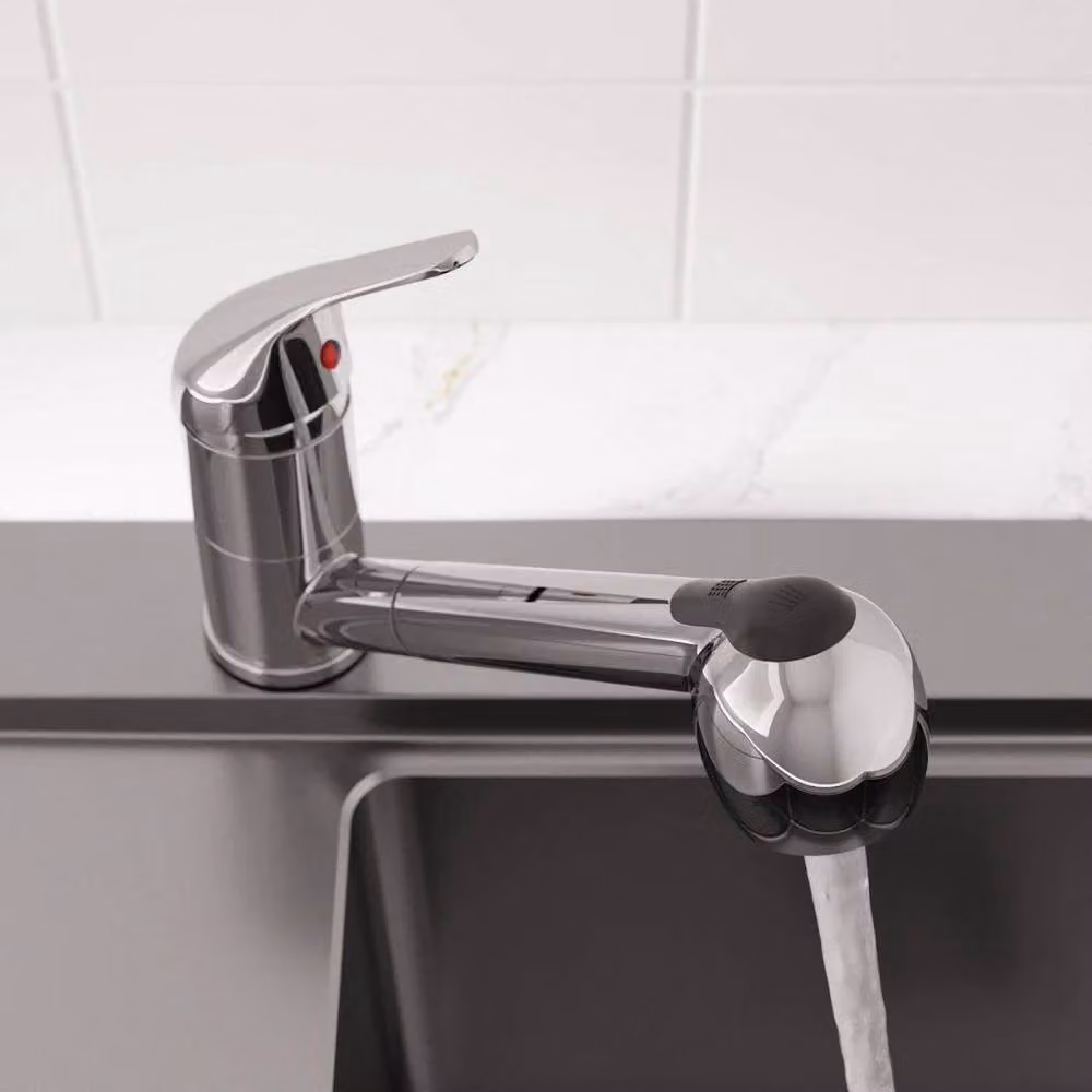 SPETLEK Silver Single Lever Mixer Tap with Pull Out Spray and Swivel Spout – 2