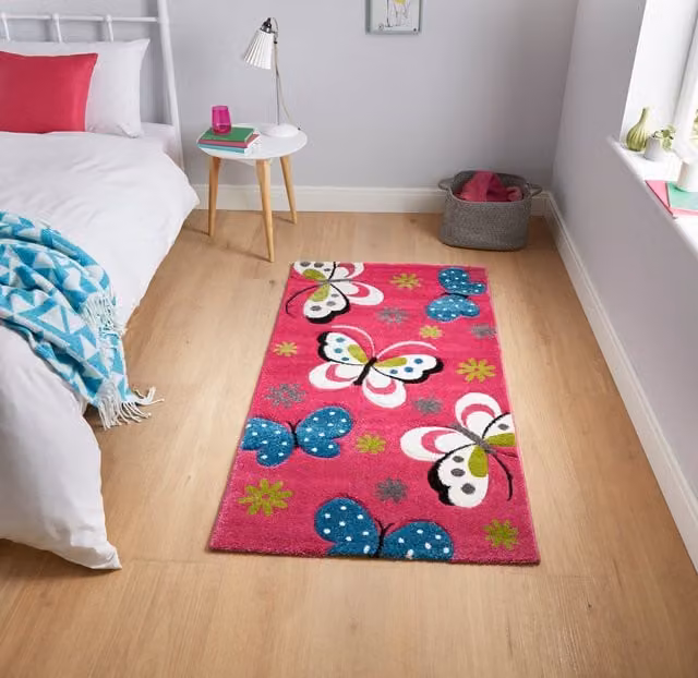 Brooklyn Kids Terrys Patchwork Childrens Rug, Pink, Rectangular