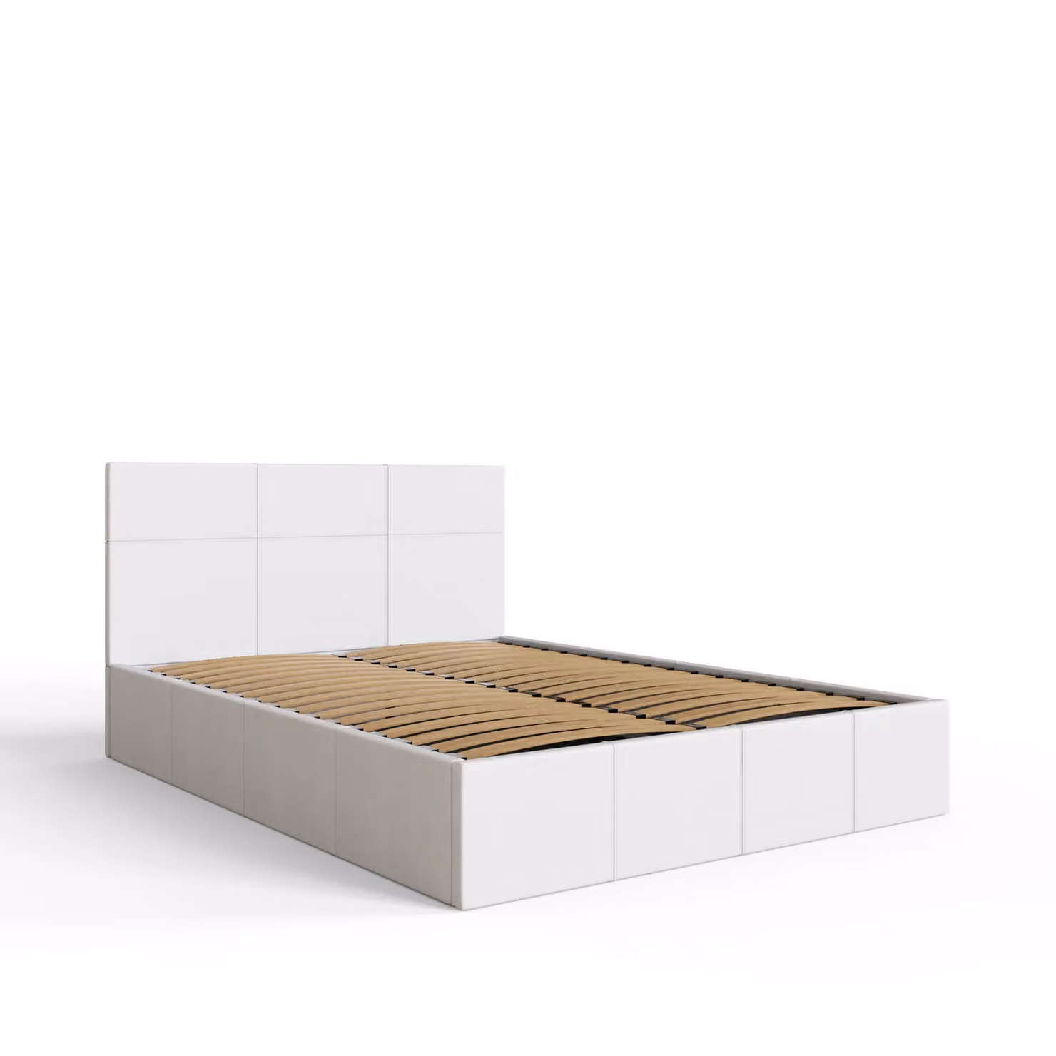 GFW Ecuador White Faux Leather Upholstered Side Lift Ottoman Bed Frame, Single 90x190 cm – 4