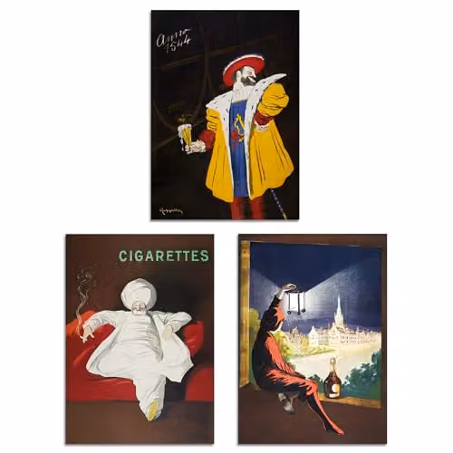 Artery8 Set of 3 Cappiello Vintage French Alcohol Adverts Wall Art Paper Posters, Multicolour, W: 21.0 cm, H: 29.7 cm – 1