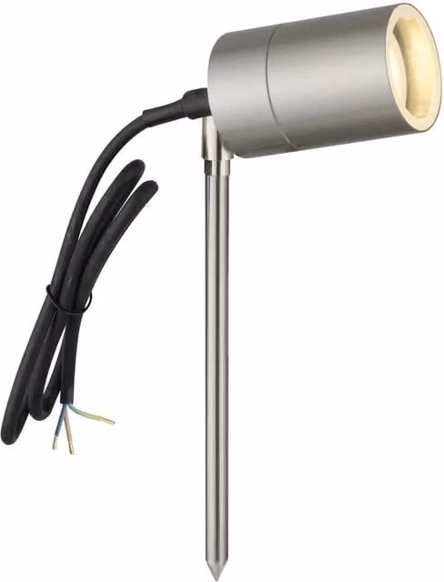 First Choice Lighting Blaze Stainless Steel Outdoor Ground Spike Light in Silver – 1