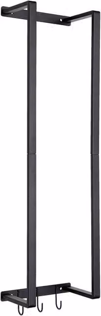 KORVIXA Wall Mounted Metal Towel Rack and Storage Shelf in Matt Black, W: 80 cm, H: 50 cm, D: 50 cm – 1