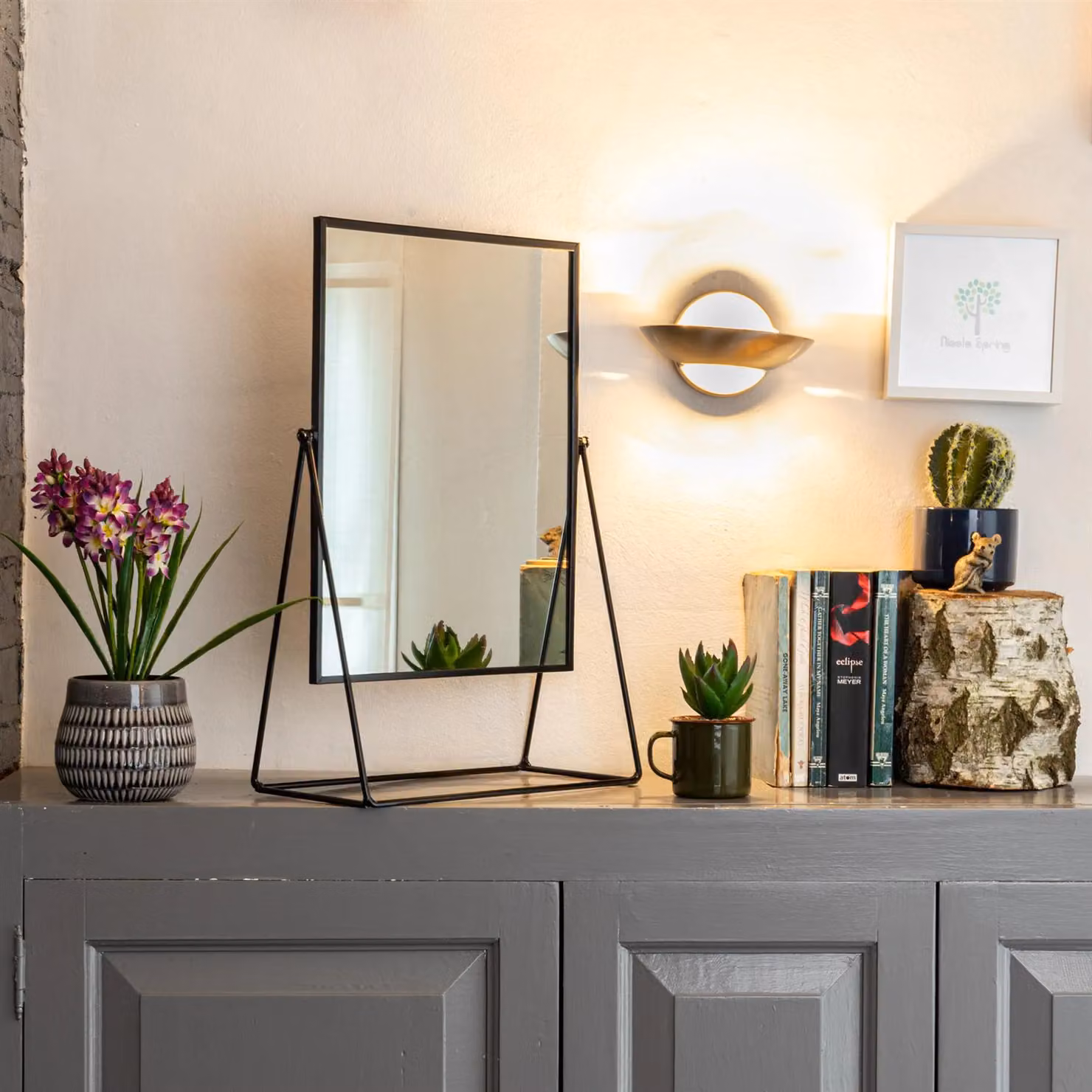 Harbour Housewares 3pc Black Metal Tabletop Dressing Table Mirror Set – 7