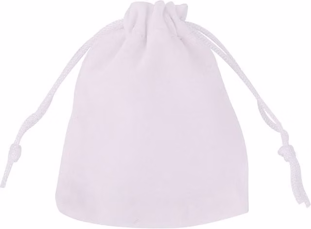 Neel Blue 10pcs White Velvet Drawstring Bags, W: 7 cm, H: 9 cm