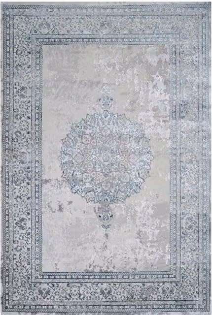Kukoon Blue Modern Rectangular Area Rug for Living Room, Bedroom or Hallway, W/D/H: 60 x 240 cm