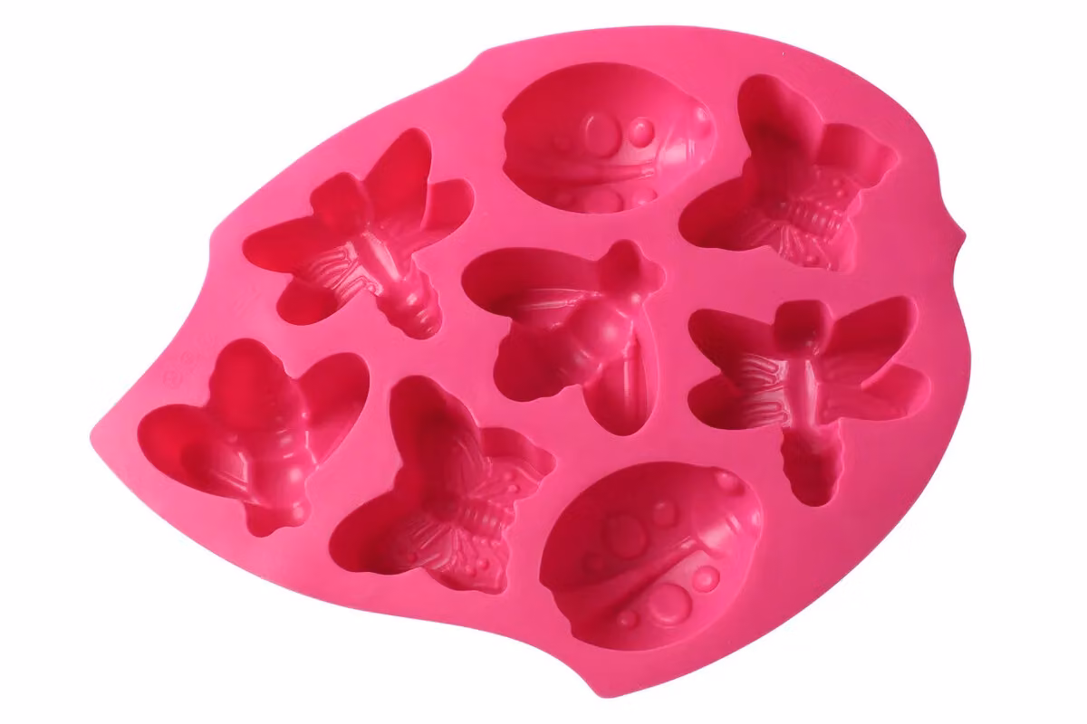 Orsina Pink Silicone Cake Mould with 8 Tropical Insect and Peony Designs – 3