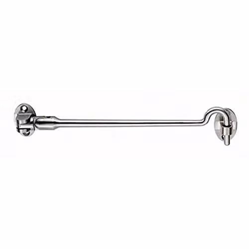Loops Silent Pattern Cabin Hook and Eye in Satin Stainless Steel, 200mm Arm