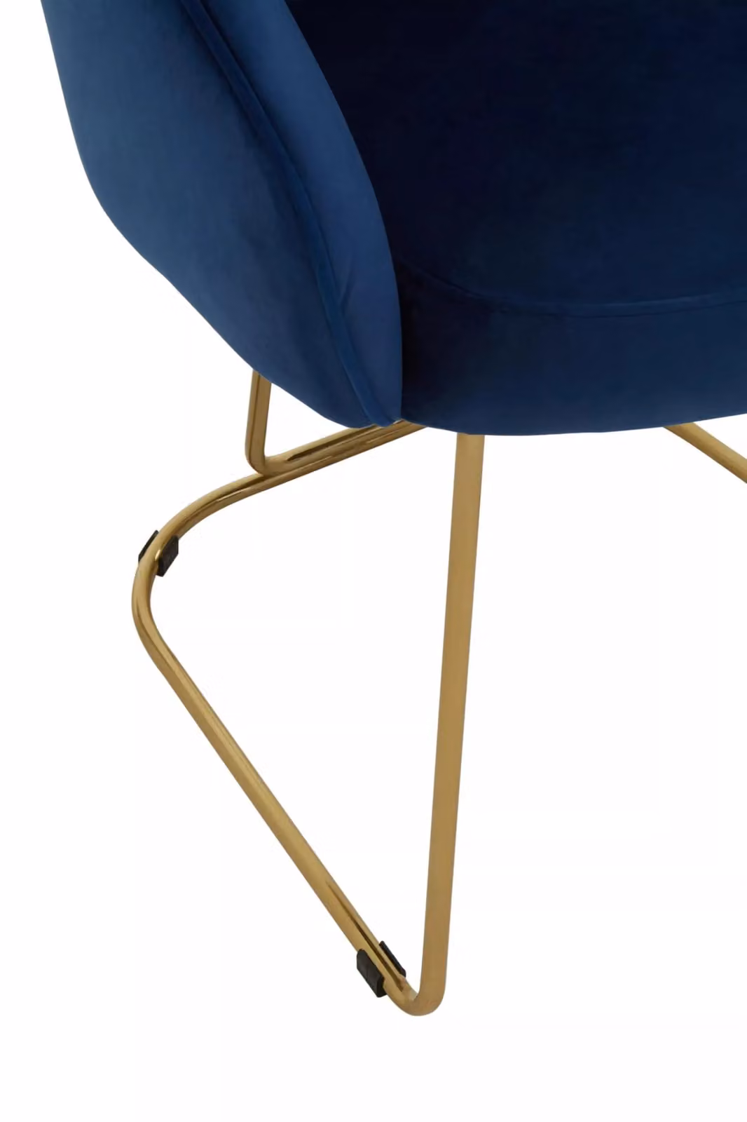 Orsina Modern Blue Velvet Dining Chair with Gold Details and Cantilever Base – 5