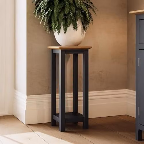 FWStyle Graphite Blue End Side Table with Oak Top, W/D/H: 55 x 27 x 24 cm – 2