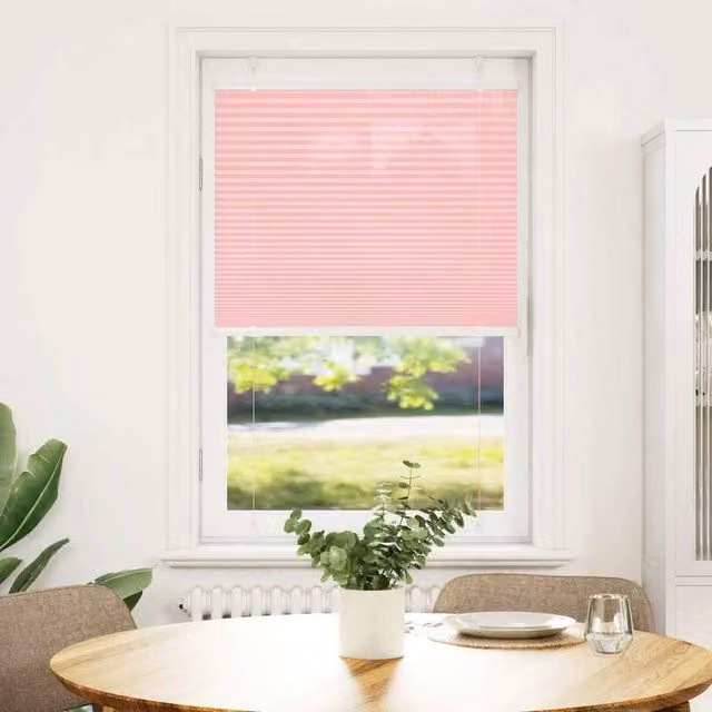 Berkfield Home Single Pleat Corded Blind in Pink, Polyester, W: 74.4 cm, H: 100 cm