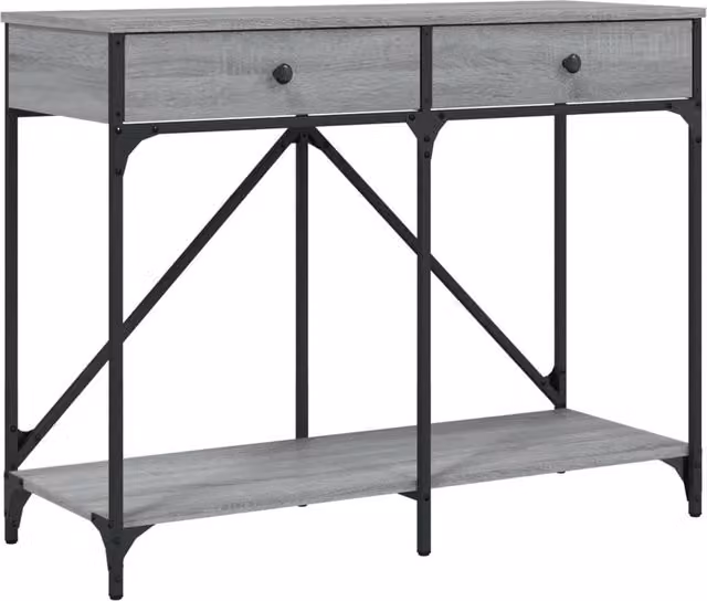 Berkfield Home Grey Sonoma Console Table, W: 100 cm, D: 39 cm, H: 78.5 cm