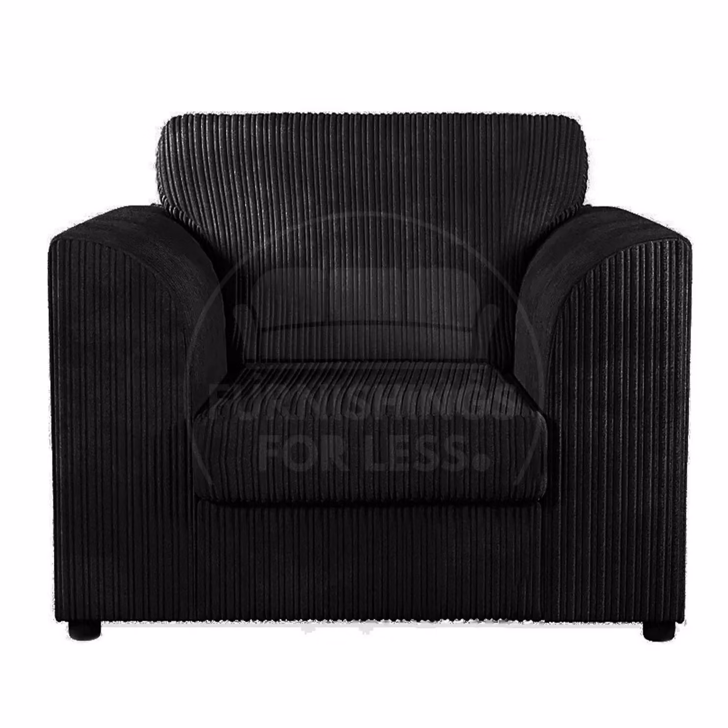 Furnishings For Less UK Luxor 3 Piece Fabric Sofa Suite in Black Jumbo Cord – 3
