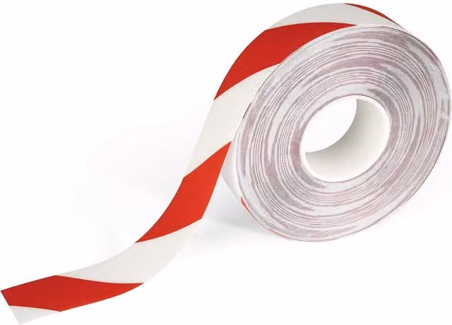 Durable DURALINE Red and White Anti-Slip Floor Marking Tape, 30 m Roll
