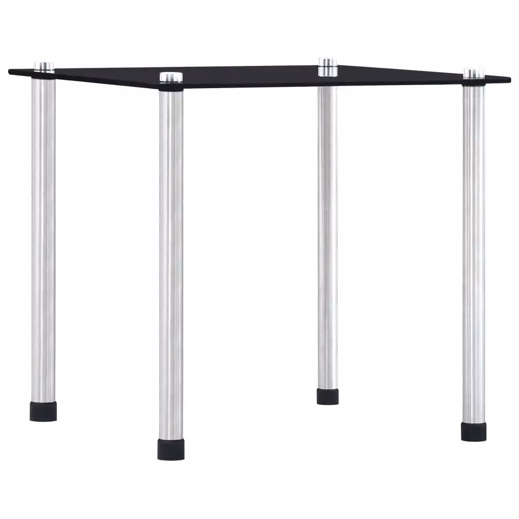 Berkfield Home Nesting Tables, 3 Piece Set with Black Tempered Glass and Metal, Modern Square Design – 1