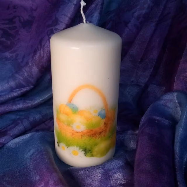 Viki Easter Pillar Candle in White