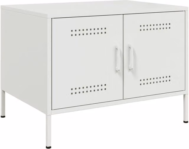 Berkfield Home Industrial Metal Coffee Table, White, W: 68 cm, D: 50 cm, H: 50.5 cm