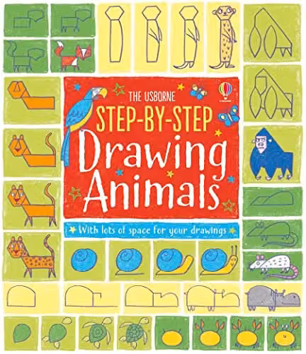 Usborne Step-by-Step Drawing Animals: 1 Multicolour Paper Book