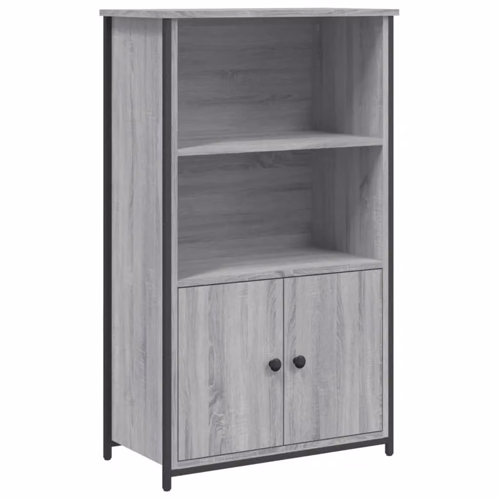 Berkfield Home Modern Grey Highboard with Hinged Doors and Internal Shelves, W/D/H: 62 x 32 x 103.5 cm – 2