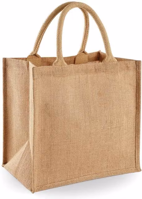 Westford Mill Jute Mini Tote Shopping Bag in Beige/Sand, 14 l, W: 30.0 cm, H: 19.0 cm, D: 0.2 cm