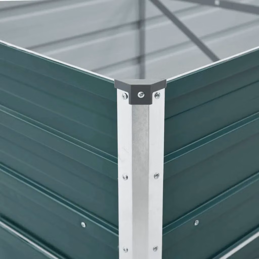 Berkfield Home Garden Galvanised Steel Raised Bed in Green, W/D/H: 480 x 80 x 77 cm – 4