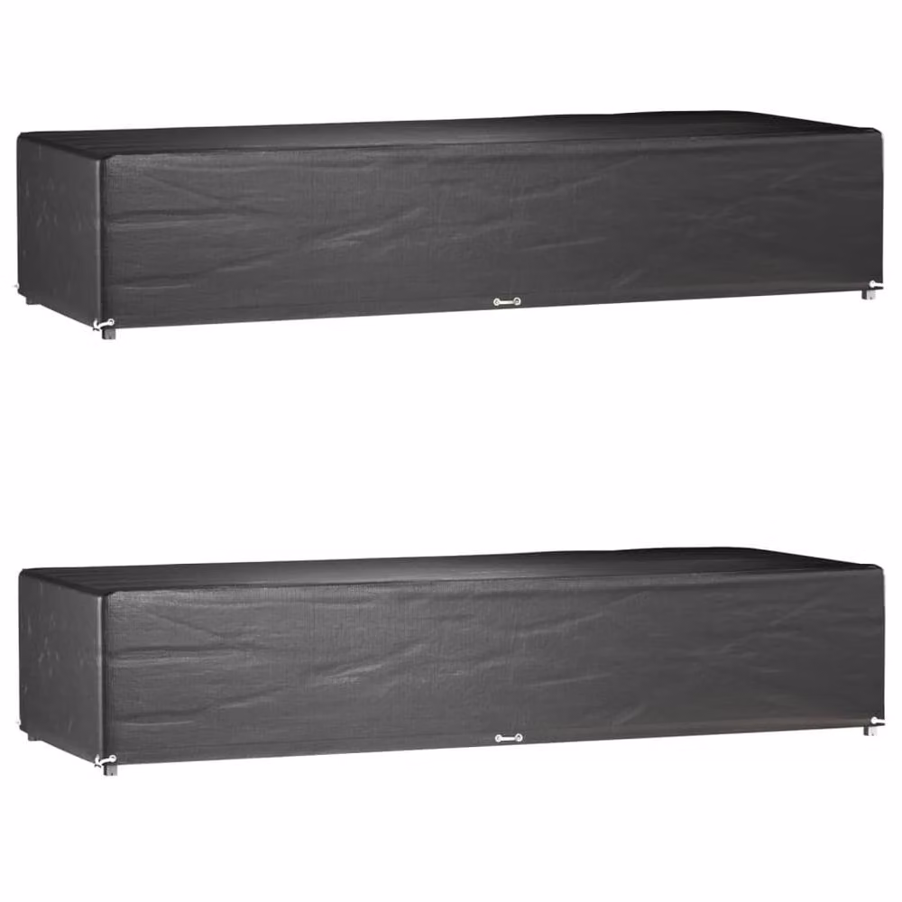 Berkfield Home Water Repellent Sunlounger Covers, 2 Pack, Black, W/D/H: 205 x 75 x 40 cm – 2
