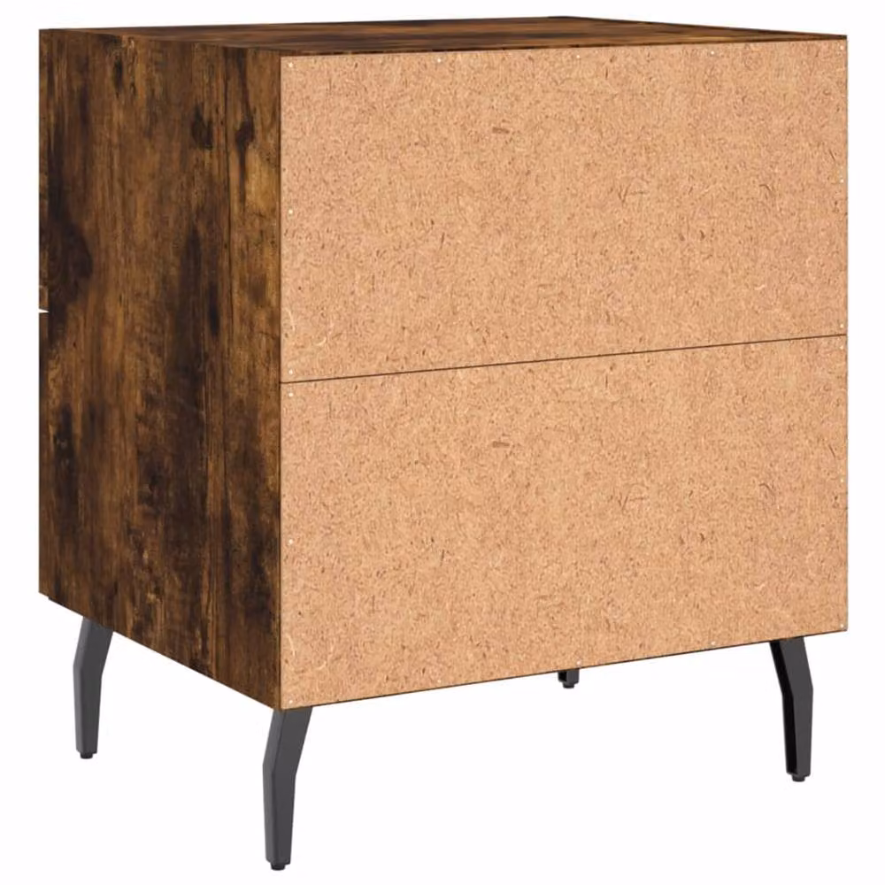 Berkfield Home Modern Bedside Cabinet in Smoked Oak Brown, W/D/H: 40 x 35 x 47.5 cm – 5