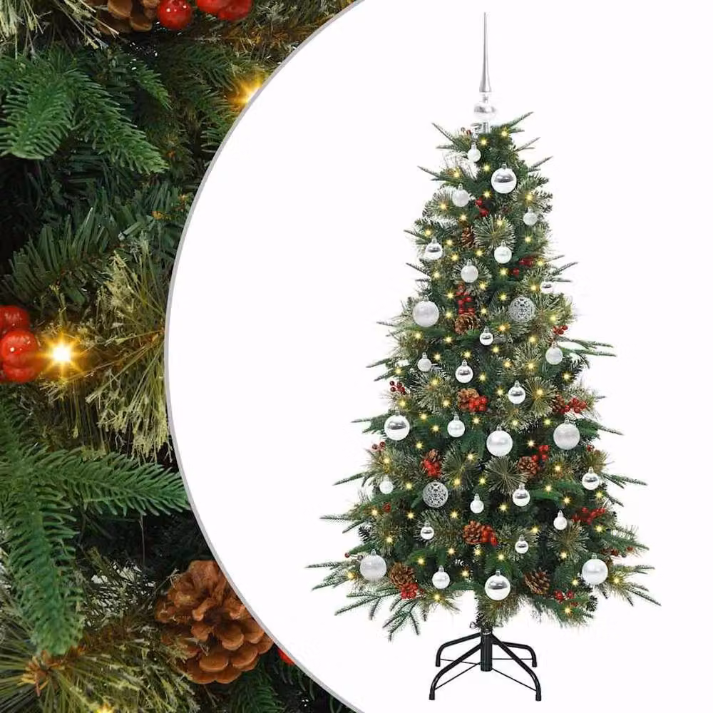 Berkfield Home Elegant Green Artificial Hinged Christmas Tree, Height: 150 cm – 3