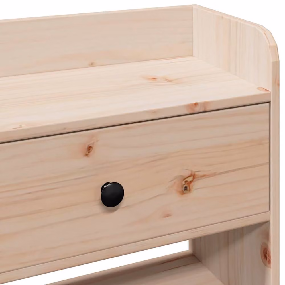 Berkfield Home Solid Wood Pine Headboard with Storage, Beige, W: 106 cm, H: 110 cm, D: 23 cm – 4