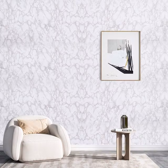 Komore Grey and White Marble Effect Self Adhesive Vinyl Wrap Wallpaper