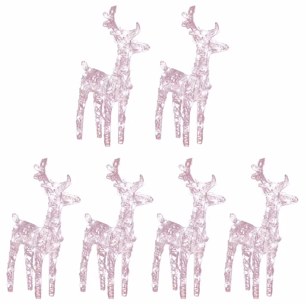 Berkfield Home Christmas Reindeer LED Light Set, 6 Piece Acrylic Decorations with 240 Warm White LEDs – 2
